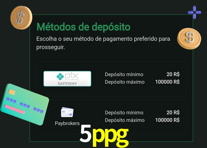 O cassino 5ppg oferece uma grande variedade de métodos de pagamento